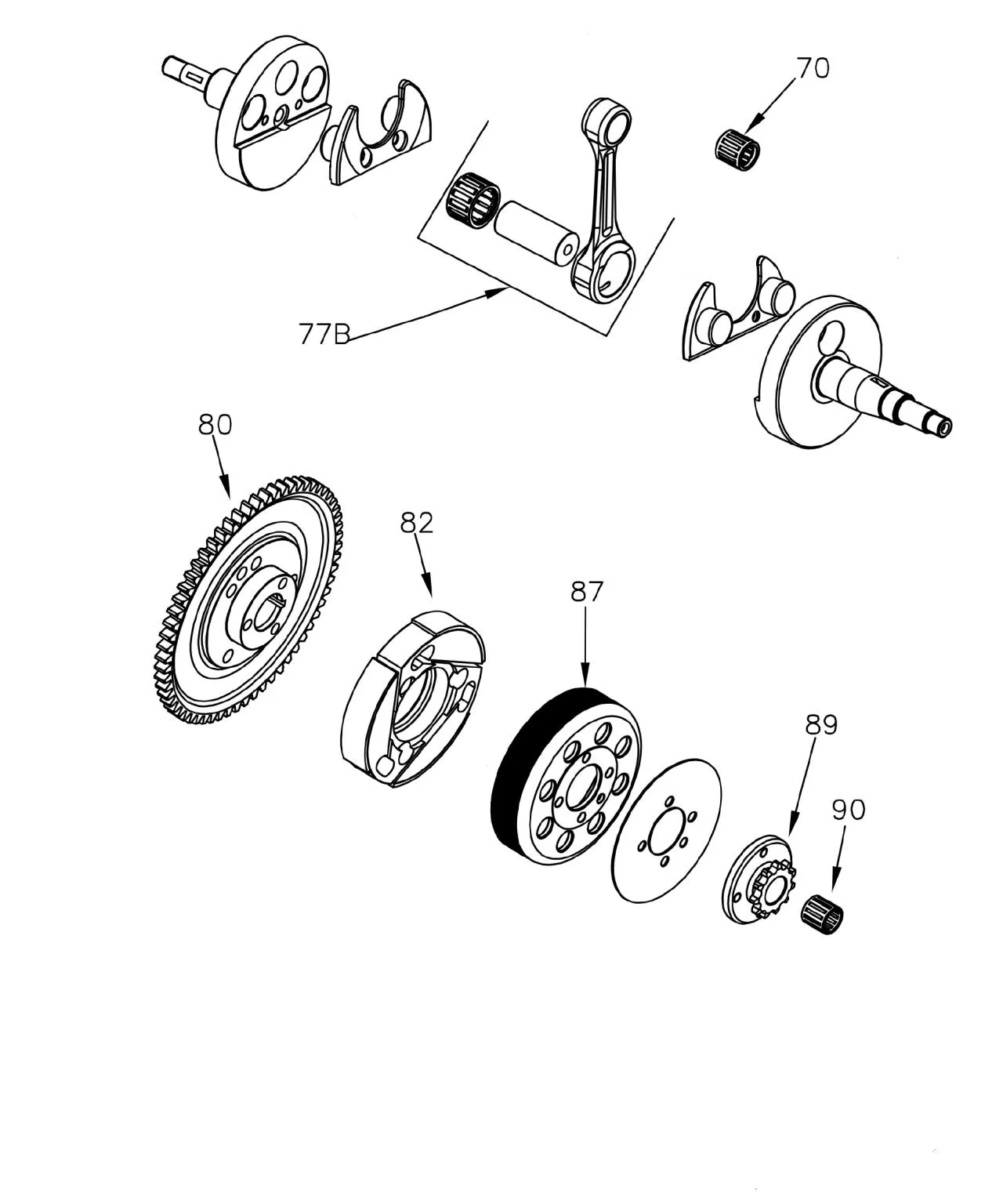 BIELLE/EMBRAYAGE - MOTEUR VORTEX 60 MINI FFSA