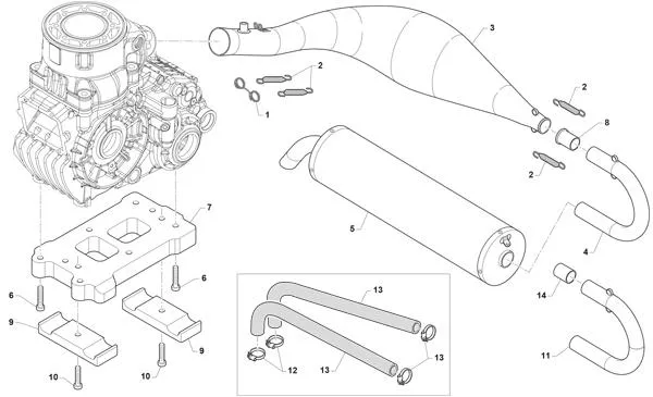 ECHAPPEMENT- PLATINE - TM KZ-R2