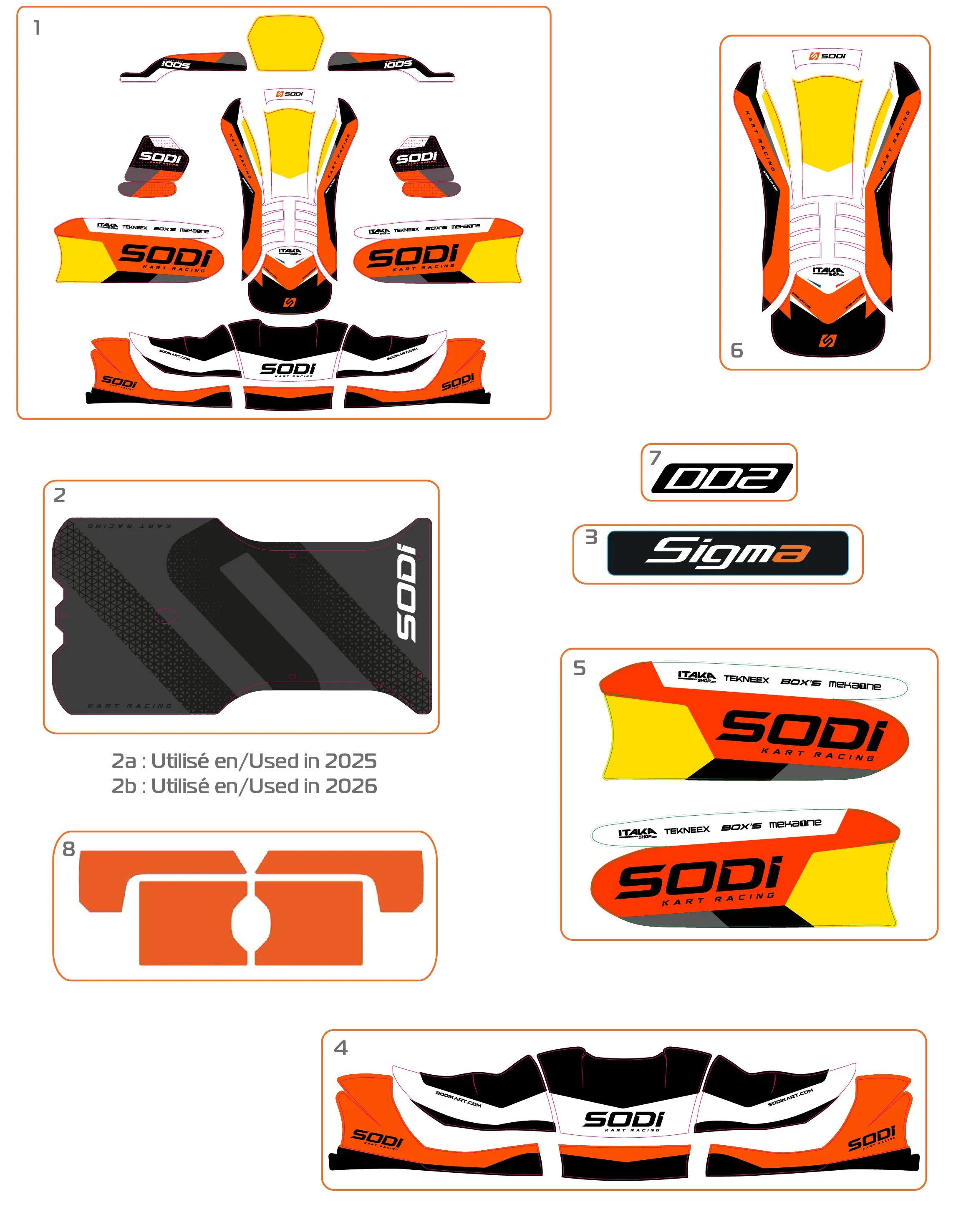 BODYWORK STICKERS - SODI SIGMA DD2 2025-2026
