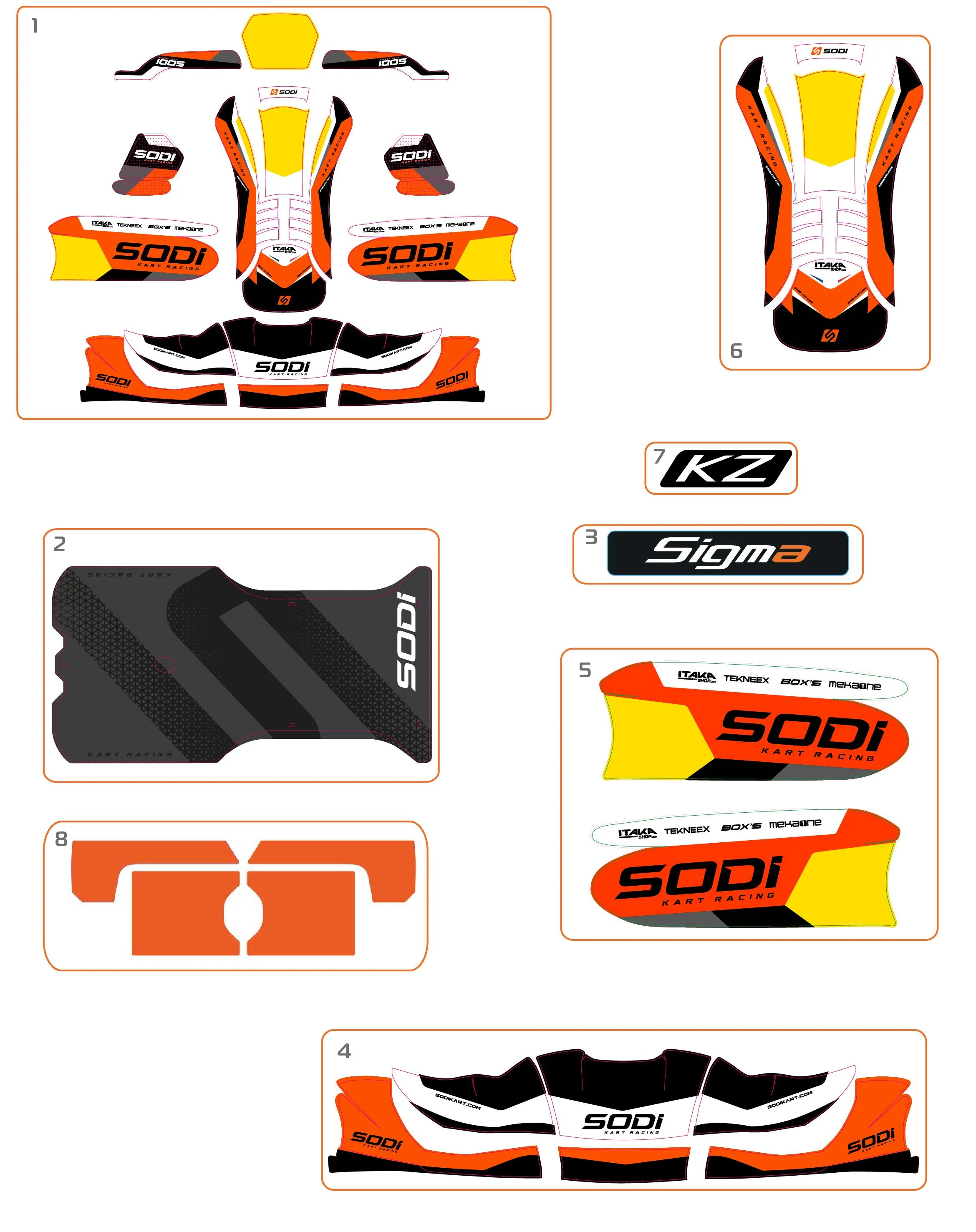 PEGATINAS PARA LA CARROCERÍA - SODI SIGMA KZ 2025-2026