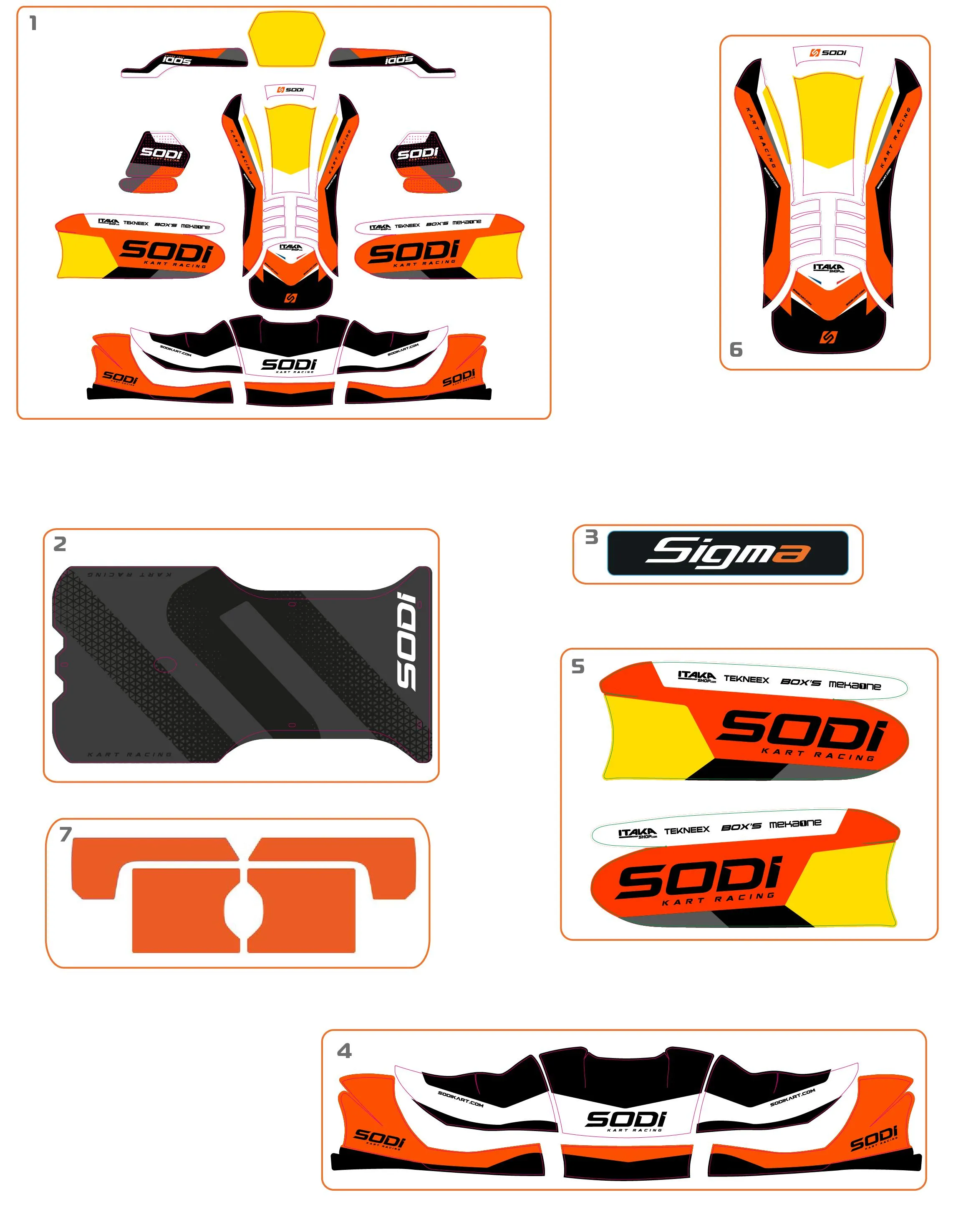 KAROSSERIE-AUFKLEBER – SODI SIGMA RS3 2025–2026