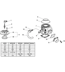 Zylinderkopf und Zylinder – TM KZ10, KZ10B, KZ10ES