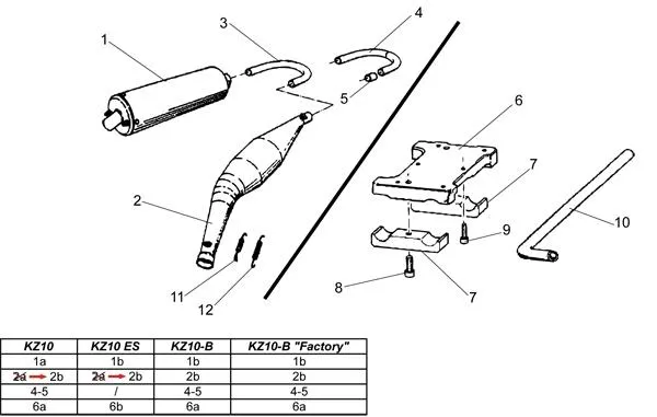 EXHAUST - ENGINE MOUNT - TM KZ10 KZ10B KZ10ES