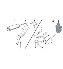 ECHAPPEMENT- PLATINE - CARBU - TM KZ10-C