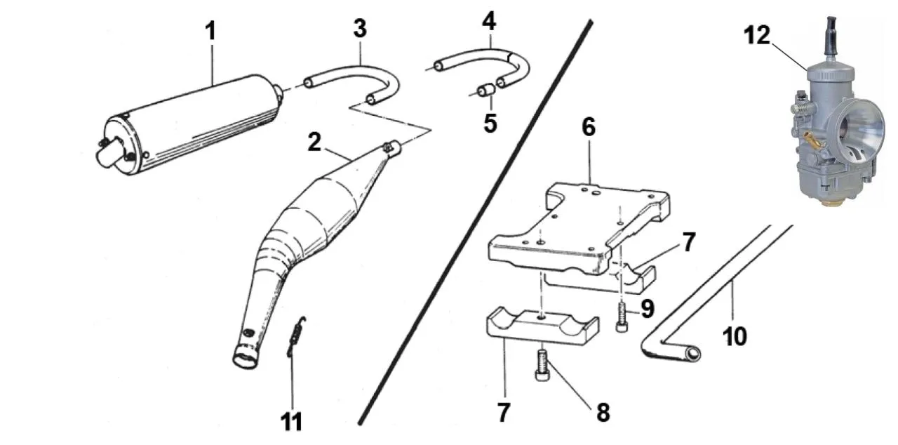 AUSPUFF – PLATINE – VERGASER – TM KZ10-C