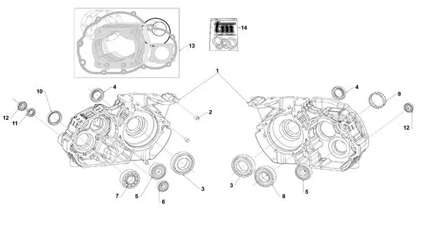 CARCASA DEL MOTOR - TM KZ-R1