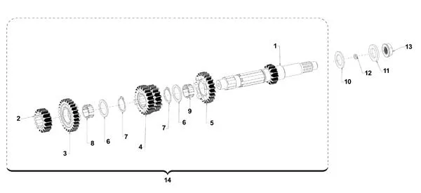 MAINSHAFT GEAR BOX - TM KZ-R1