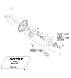 EMBRAYAGE - PIGNON 2009 - ROTAX 125 MAX-J125-MINI-MICRO