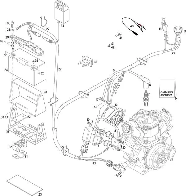 ZÜNDUNG – ANLASSER – BATTERIE – ROTAX 125 MAX – J125 – MINI – MICRO