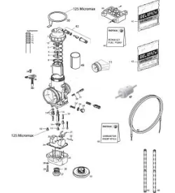 CARBURATORE-POMPA BENZINA - ROTAX 125 MAX-J125-MINI-MICRO