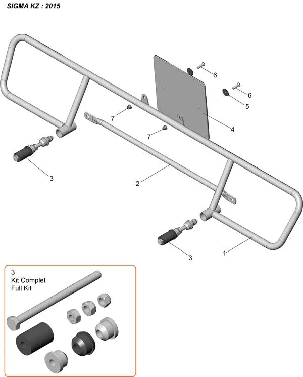 PROTECTION ARRIERE-ACIER LARGE - SODI SIGMA KZ 2015-2017