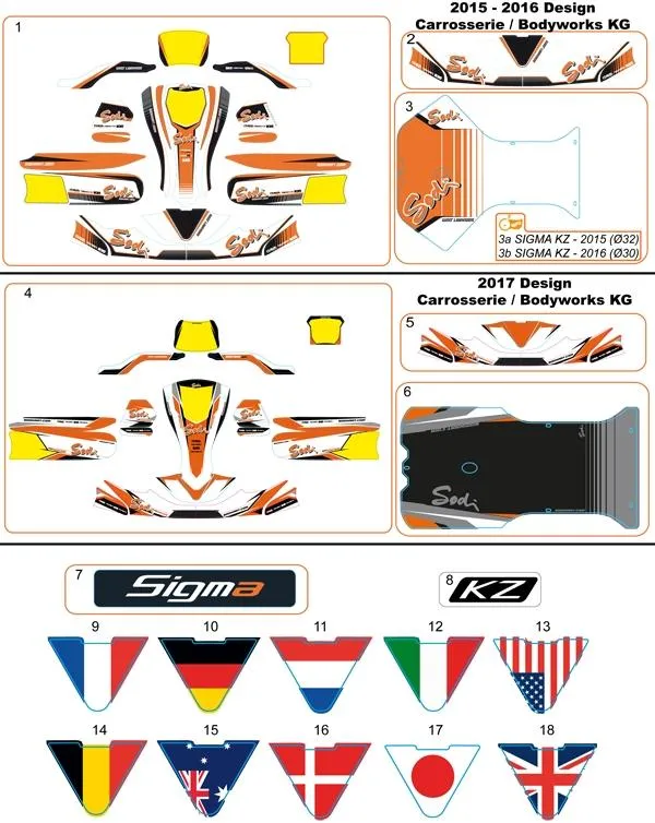 BODYWORK STICKERS - SODI SIGMA KZ 2015-2017