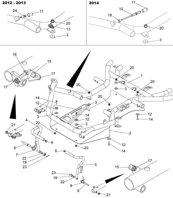 CADRE-PLANCHER-PEDALES - SODI SIGMA KZ 2012-2014