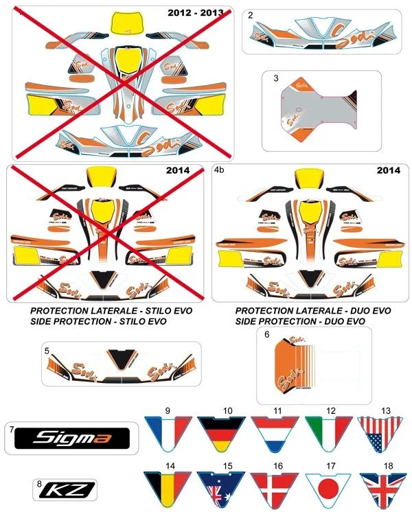 PEGATINAS PARA LA CARROCERÍA - SODI SIGMA KZ 2012-2014